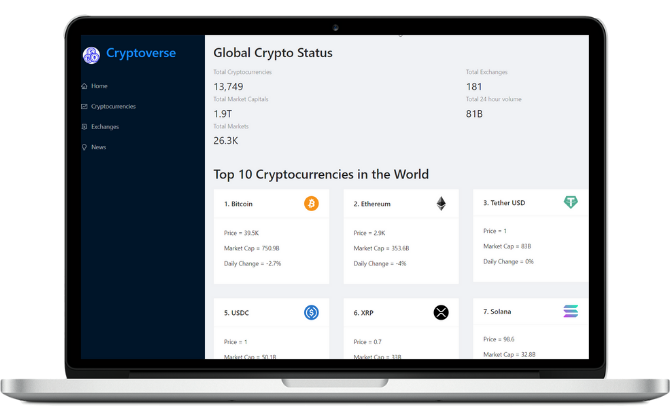 App admin UI example